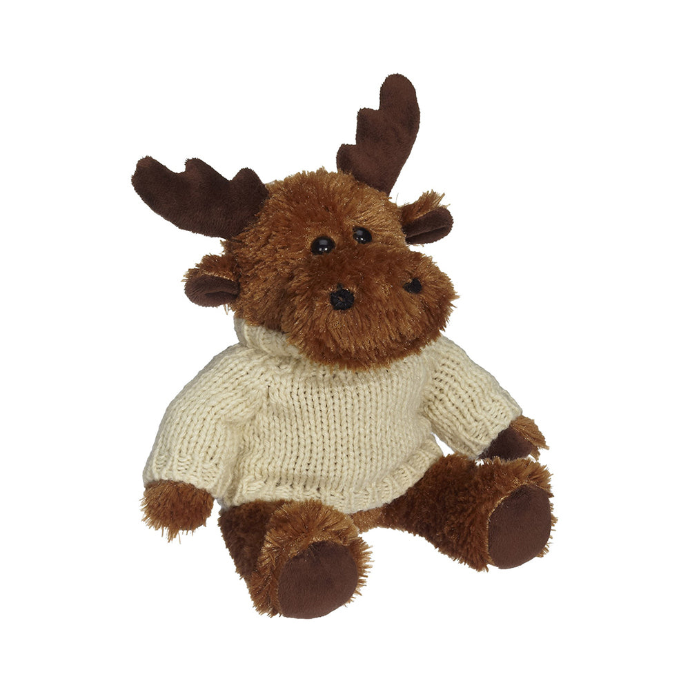 11" Morris Moose W/Hand Knit Embroidered Sweater