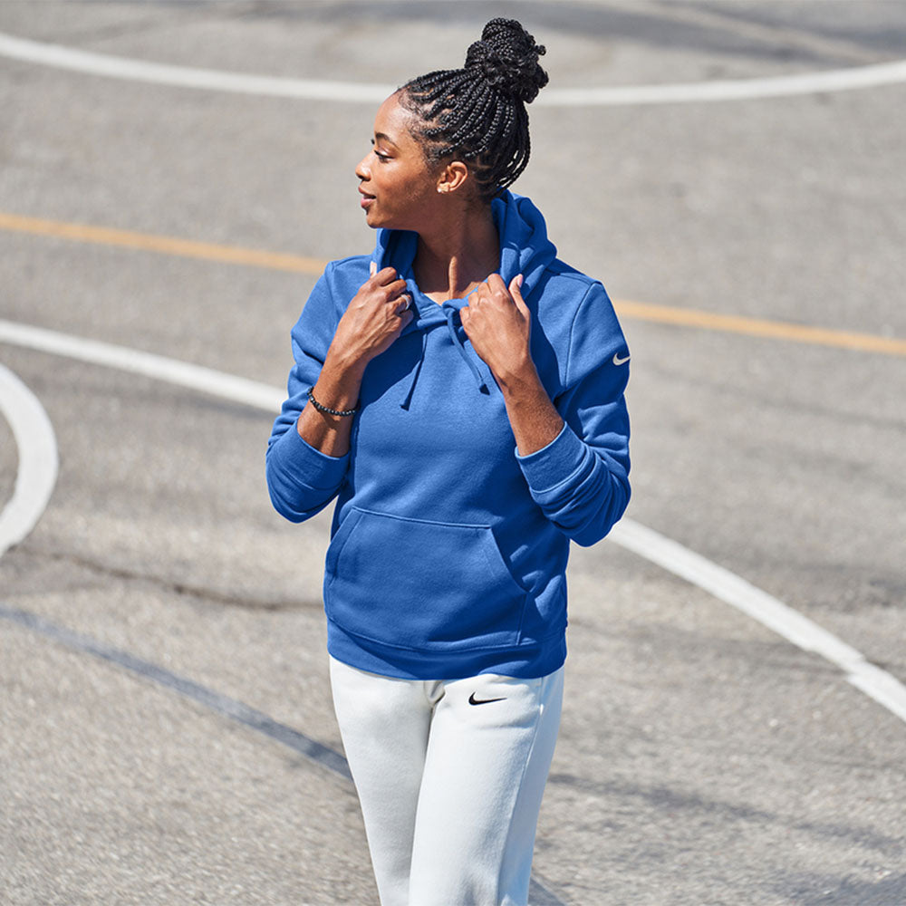 Nike Women's Club Fleece Sleeve Swoosh Pullover Hoodie