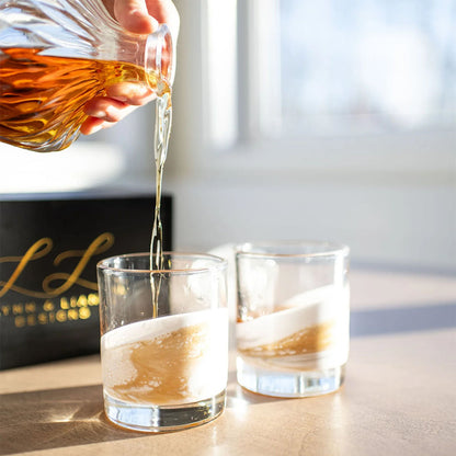 Resin Coated Whisky Glasses (Set Of 2)