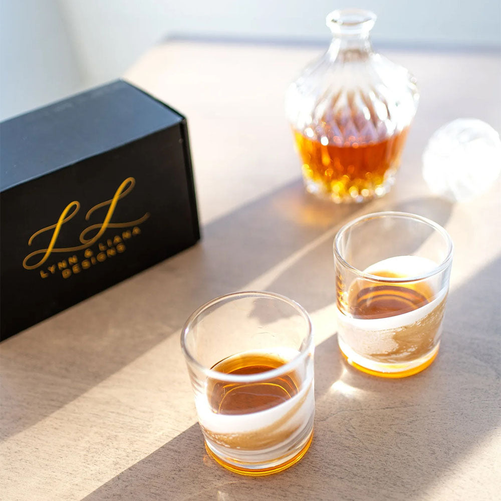 Resin Coated Whisky Glasses (Set Of 2)